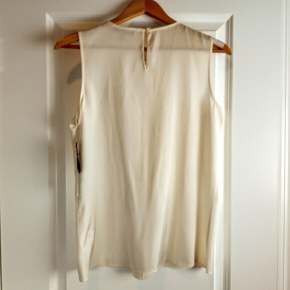 Classiques Entier Cream Silk Ruffle Trim Sleeveless Top NWT - Picture 2 of 5